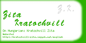 zita kratochvill business card